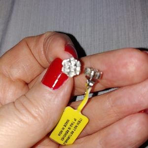 Sterling Silver and diamond earrings